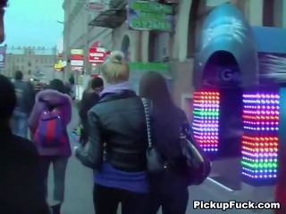Real public sex clip with a stunning brunette