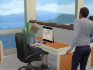 In order not to lose a job blonde offers her pussy - x rated film in the office