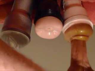 3 fleshlights : falsificação cona, boca e babaca fodido untill ejaculação